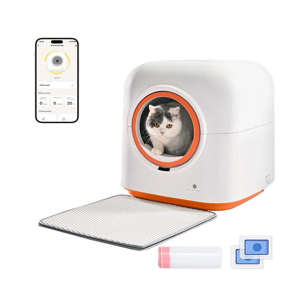 

STLF Automatic 60L Odor-Eliminating Cat LitterS Box Self-Cleaning Anti-Pinch Safety APP Control Hands-Free Waste Removal Accesso