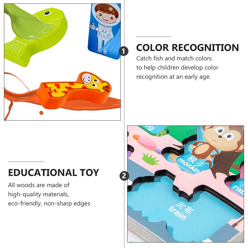 Seven-in-One Fishing Numbers Board Toys Bricks Children's Digital Logarithmic Wooden