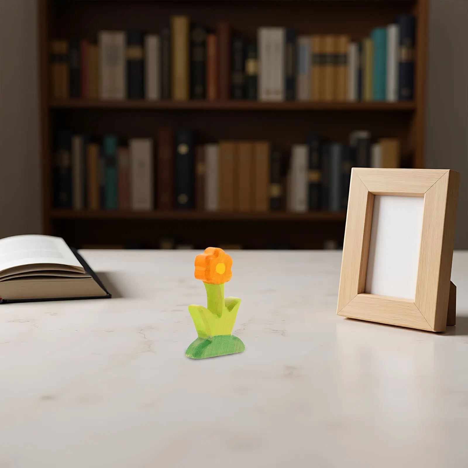 Set di 2 Blocchi di Legno Artigianali con Design Floreale, Kit Fai-da-Te per Scene Creative, Uso Educativo, Decorazione per Cameretta, Interazione Familiare