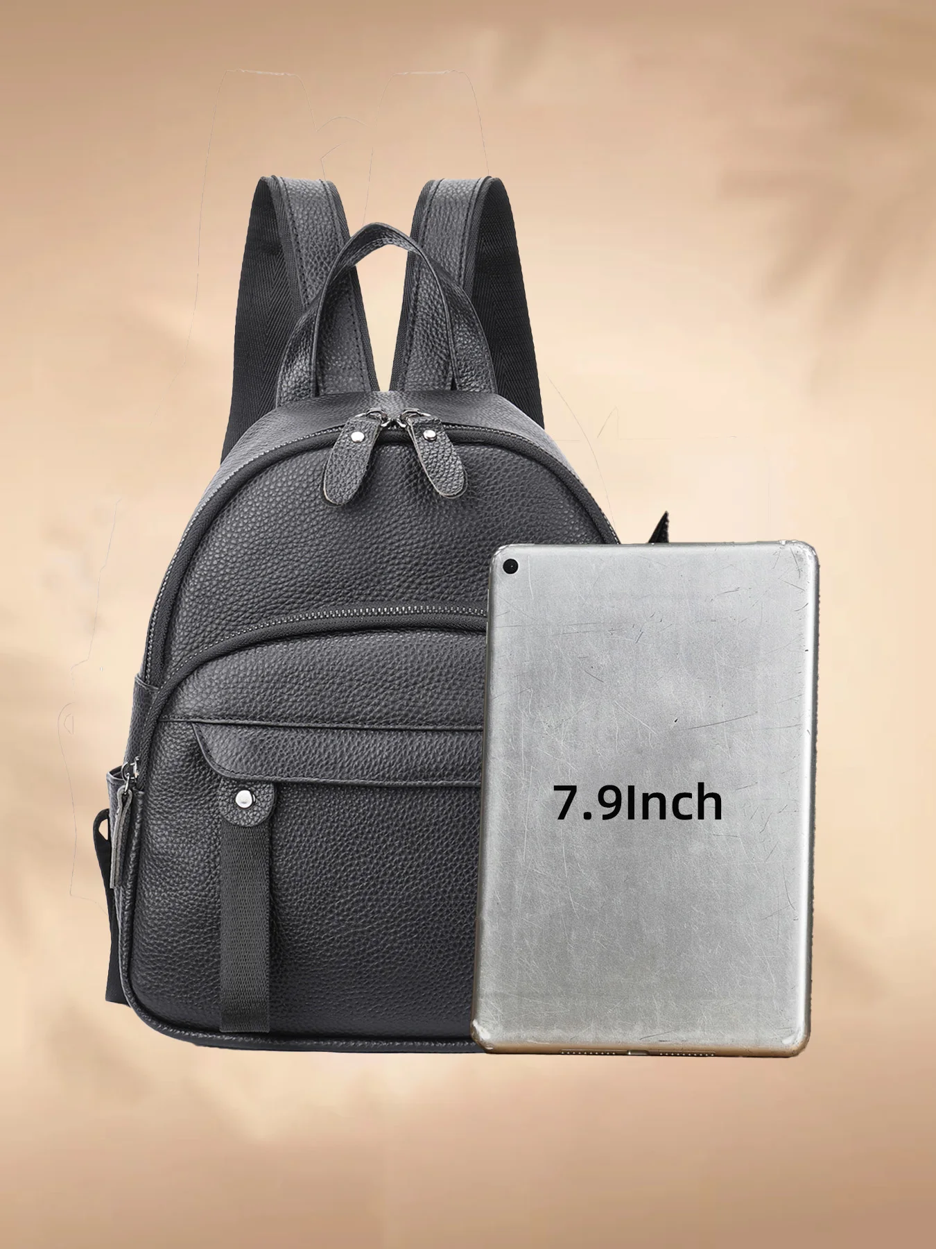 NASVA Echtes Leder Mode Damen Rucksack Neue Kopf Schicht Rindsleder Kleine Schulter Tasche Student Schul Täglichen – Detail 6