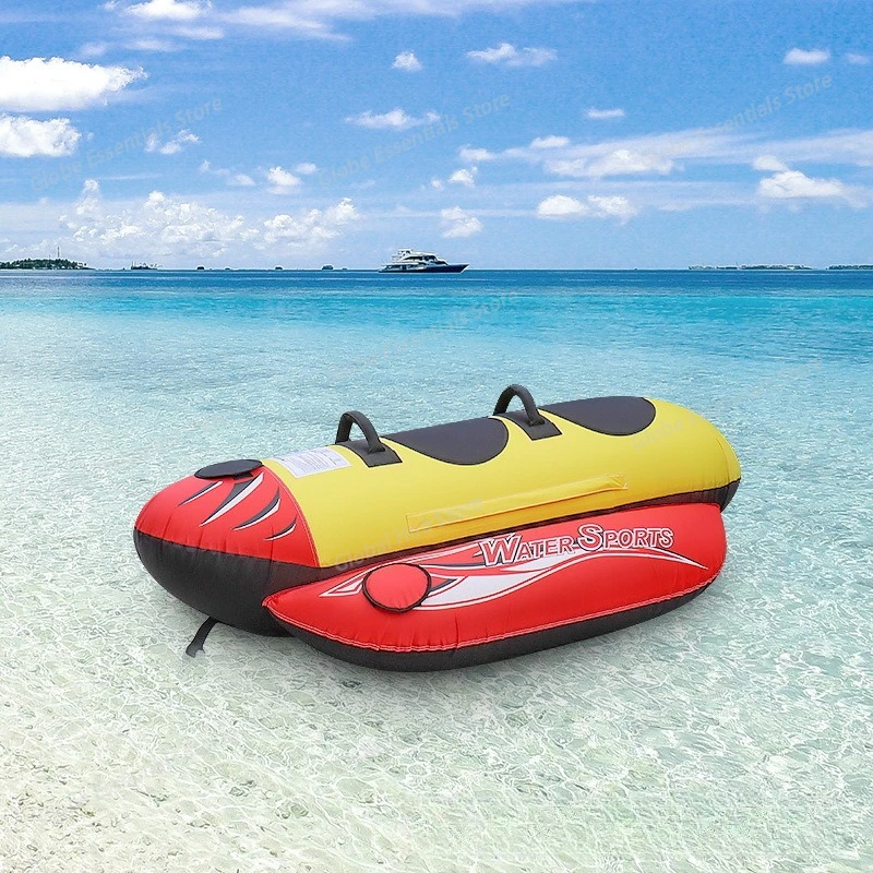 PVC Inflatable Double-person Banana Boat Thickened Wear-resistant with Fabric Cover Towing and Pulling Water Amusement Spaceship
