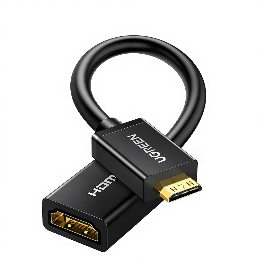 UGREEN Mini HDMI to HDMI Adapter 4K 60Hz High Speed Mini HDMI 2.0 Male to Female Adapter Cable for Raspberry Pi 4