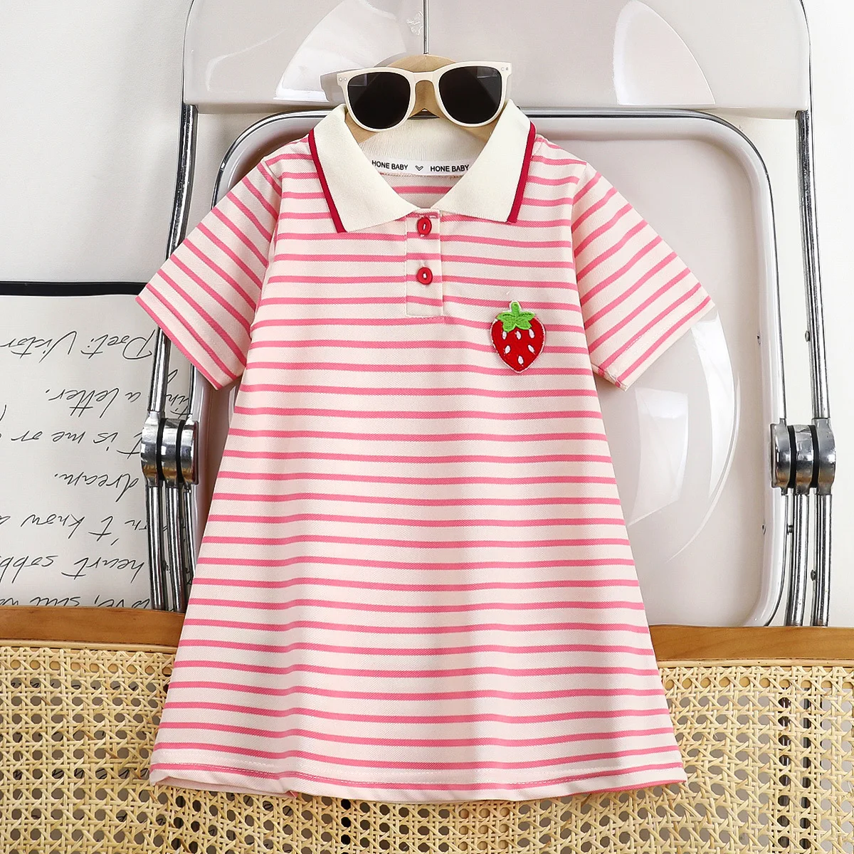 2026 Koreanisches Kleid für Mädchen, Sommerkleid mit Kragen und Stickerei, Rüschensaum, Prinzessinnenkleid 1-6 Jahre – Detail 28