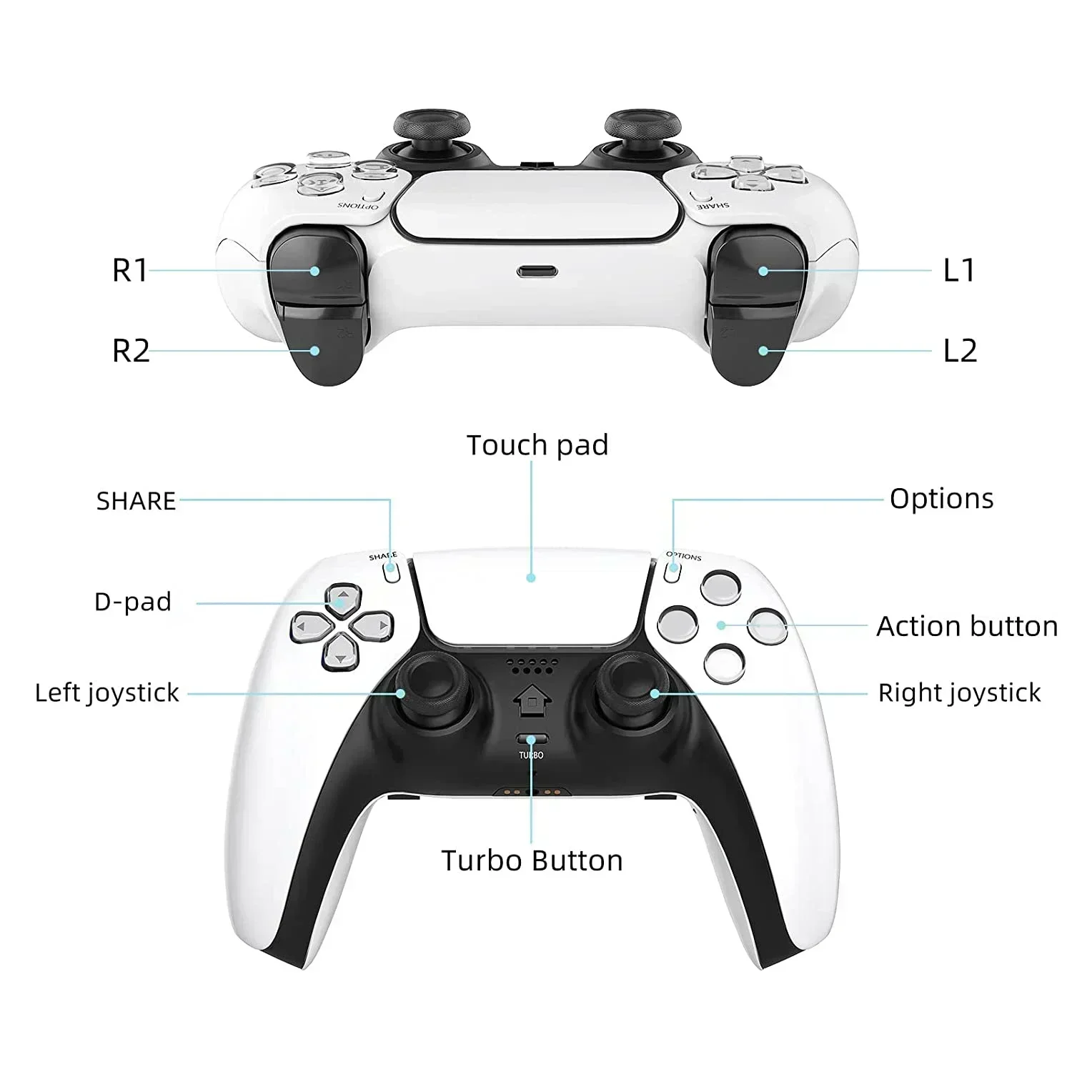 Wireless Joystick Bluetooth Ps4 Controller Gamepad 6-Axis Game  for PS4/PS4 Slim/PC/Steam/iPad/Tablet/Andriod Not Supported Ps5