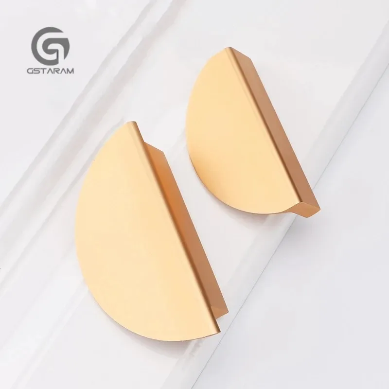 High quality wardrobe door handle furniture aluminum alloy cabinet drawer semicircle handle hardware product accessories handle