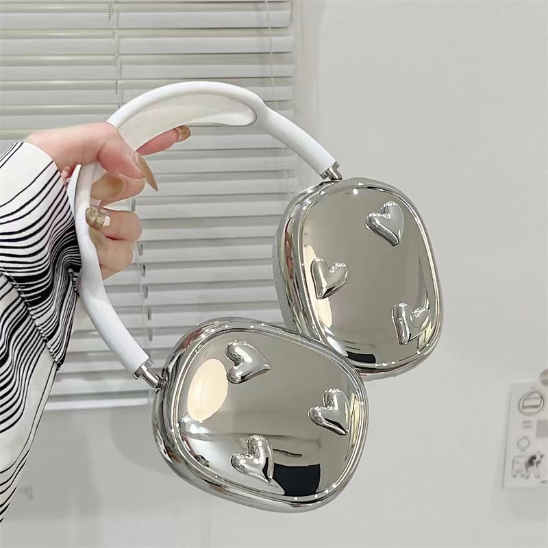Luxury Cute Heart Headphone Earphone Case Cover Protector For Apple Airpods Max