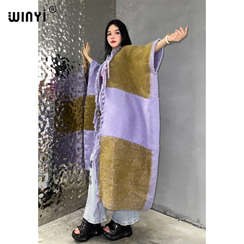 WINYI Winter cloak High Quality poncho Long OverCoat Thick Warm Female coat for women Africa coats куртка женская winter jackets