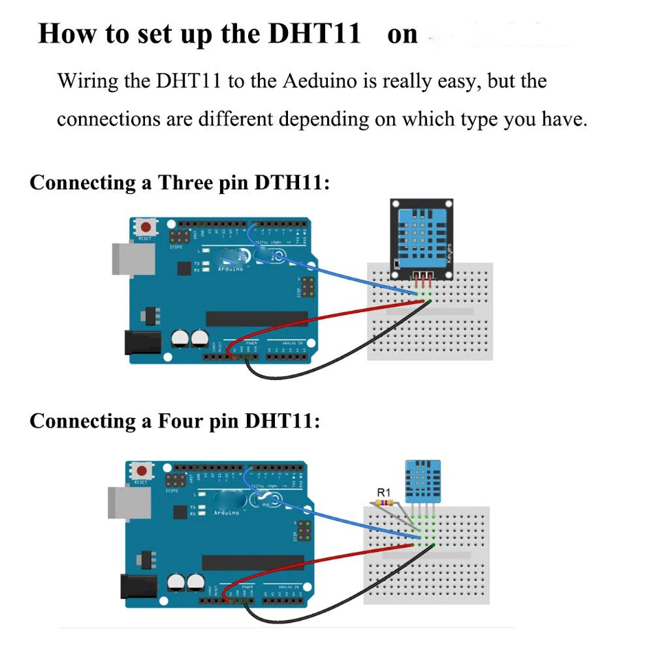 DHT11 DHT22 moduł czujnika wilgotności cyfrowy czujnik wilgotności temperatury 3.3V-5V z przewodami dla Arduino Raspberry Pi 4