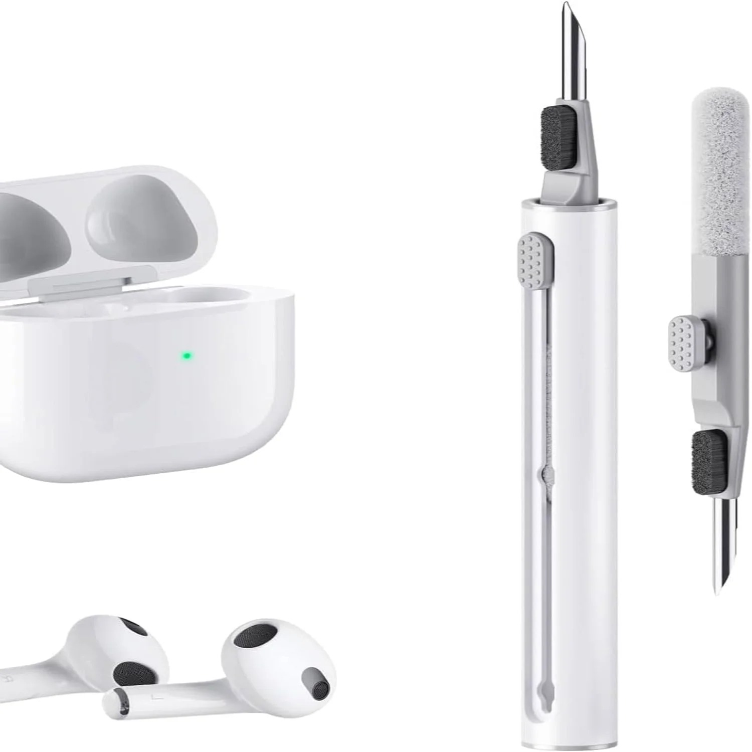 limpeza limpador de fone de ouvido compativel com airpod airpod com esponja escova ponta de metal limpeza de fone de ouvido multifuncional para 01