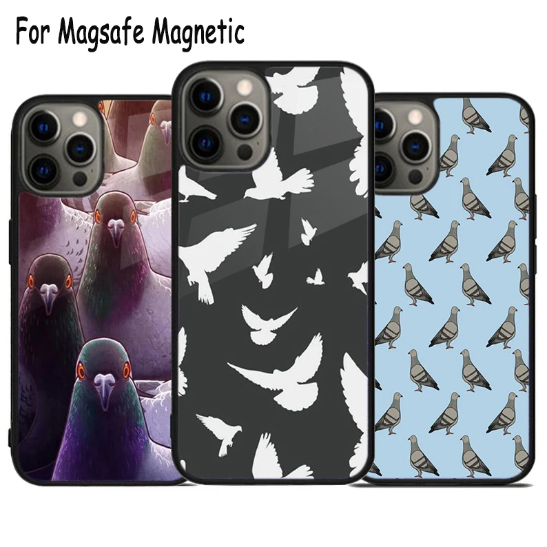 Pigeons Doves Bird Birds Flock Animal Wireless Magsafe Phone Case For iPhone 15 16 14 13 11 12 Pro Max Plus Magnetic Cover