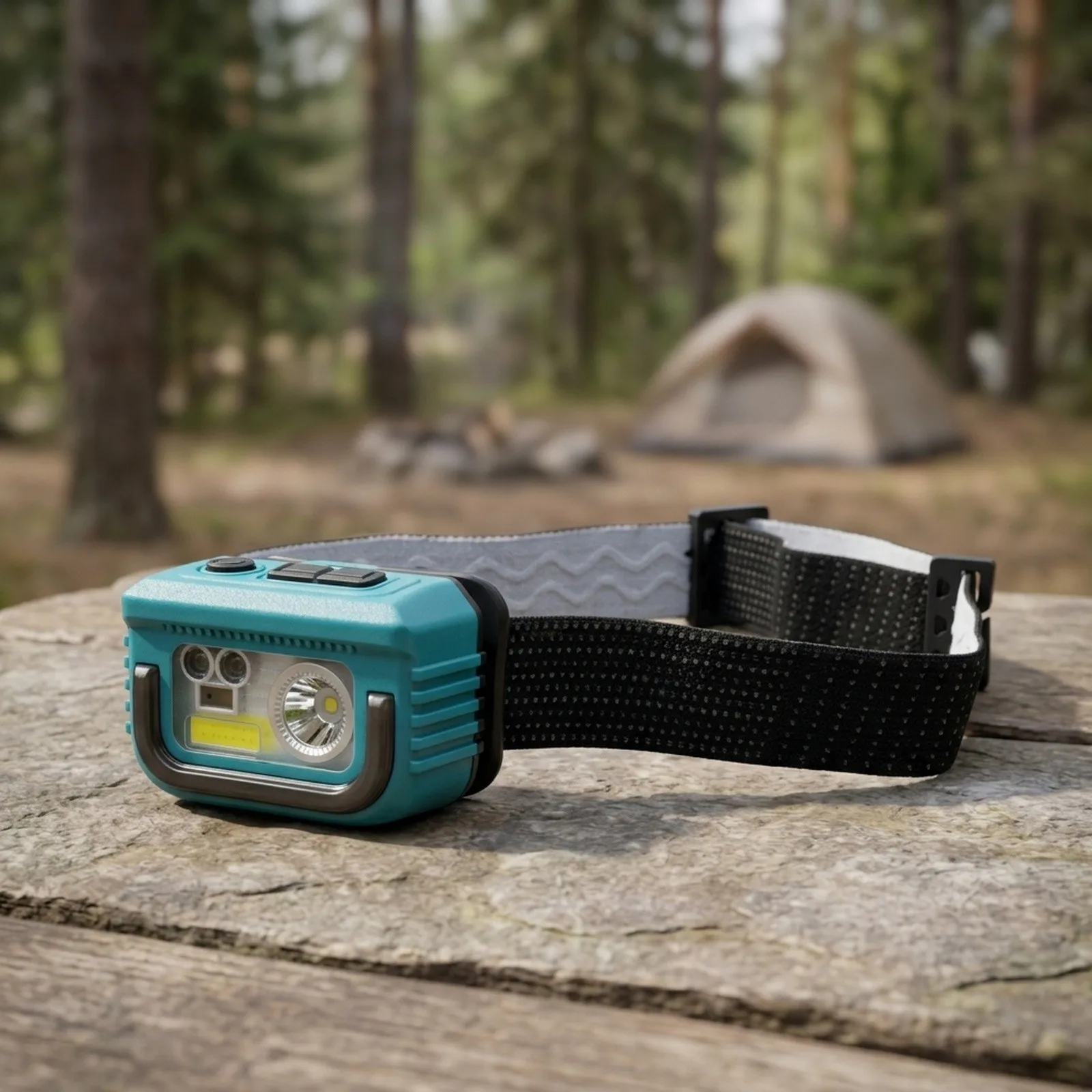 Night Hiking Rechargeable Headlamp IPX6 Waterproof Headlight About 71g 90 Adjustable Angle Three-color Lighting