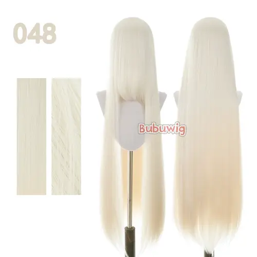 Bubuwig Synthetic Hair 100cm Long Straight Pure Color Cosplay Wigs Over 100 Colors Black White Red Blue Brown Wig Heat Resistant - Image 31