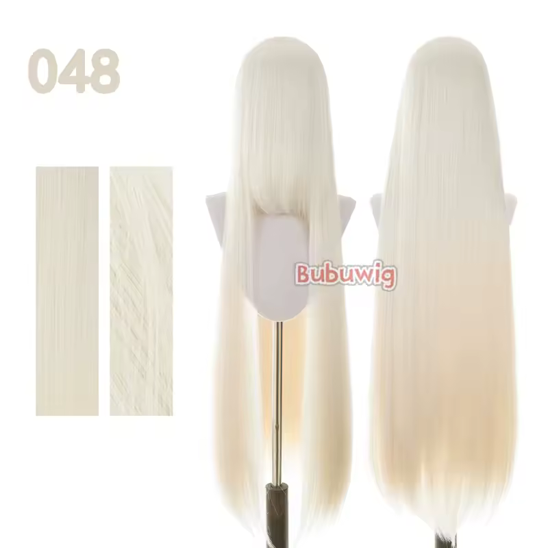 Bubuwig Synthetic Hair 100cm Long Straight Pure Color Cosplay Wigs Over 100 Colors Black White Red Blue Brown Wig Heat Resistant - Image 31