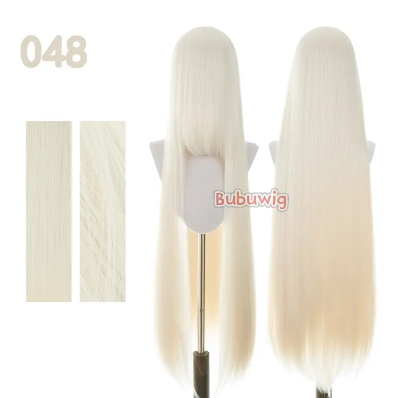 Bubuwig Synthetic Hair 100cm Long Straight Pure Color Cosplay Wigs Over 100 Colors Black White Red Blue Brown Wig Heat Resistant - Image 31