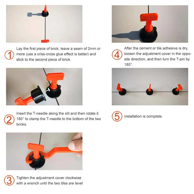 

50 Set Tile Leveling System Kit With Tile Leveler & Special Wrenches & 2Mm Tile Spacers Durable