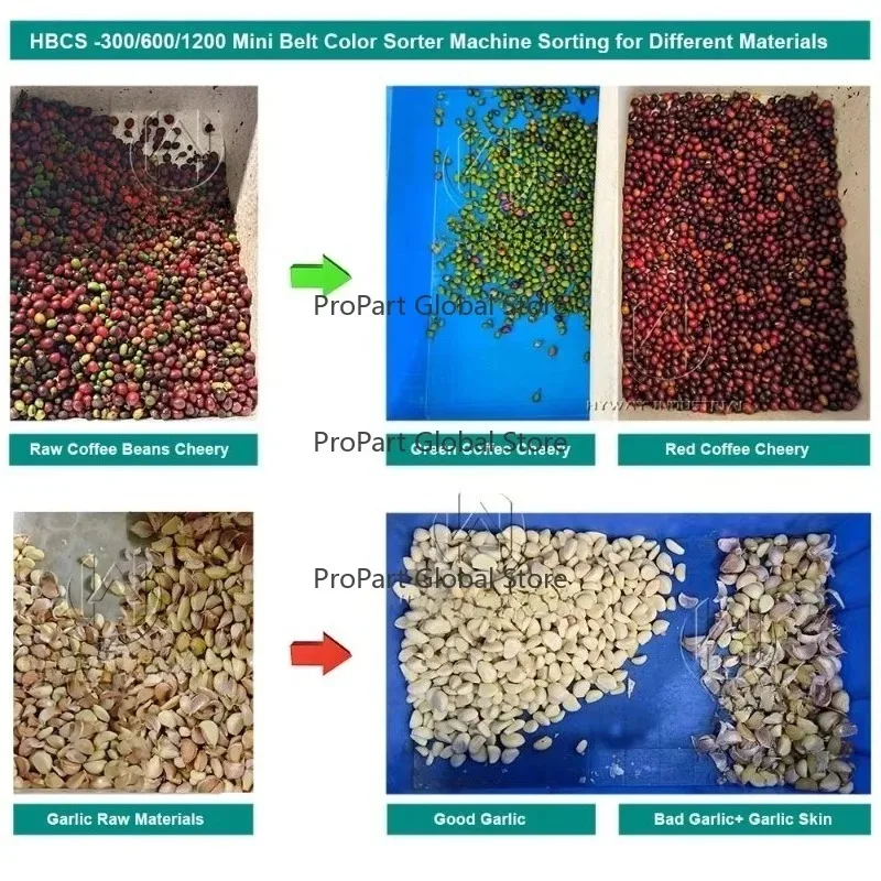 AI Intelligent 600-3000kg/h  Belt Coffee  Bean Cherry Garlic Chili Olive Tomato Jerky Plastic Color Sorter Sorting Machine