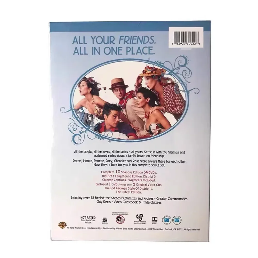 High-Definition US TV Series Friends Seasons 1–10 with Chinese Subtitles 40 DVDs + 2 CDs