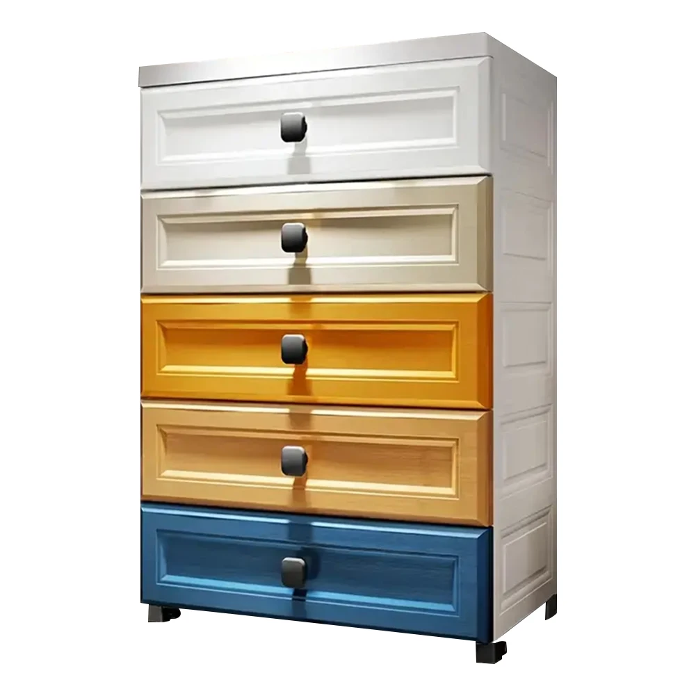 

NONE Morandi Colours Tall Dresser for Bedroom, Storage Organizer Dresser with Wheels & 5 Drawers for Living Room, Closet