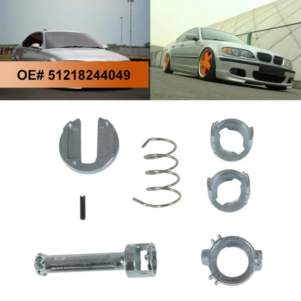 Kunci pintu kanan depan Kit perbaikan barel 1998-2005 51218244049 kunci mobil logam perbaikan barel untuk BMW E46