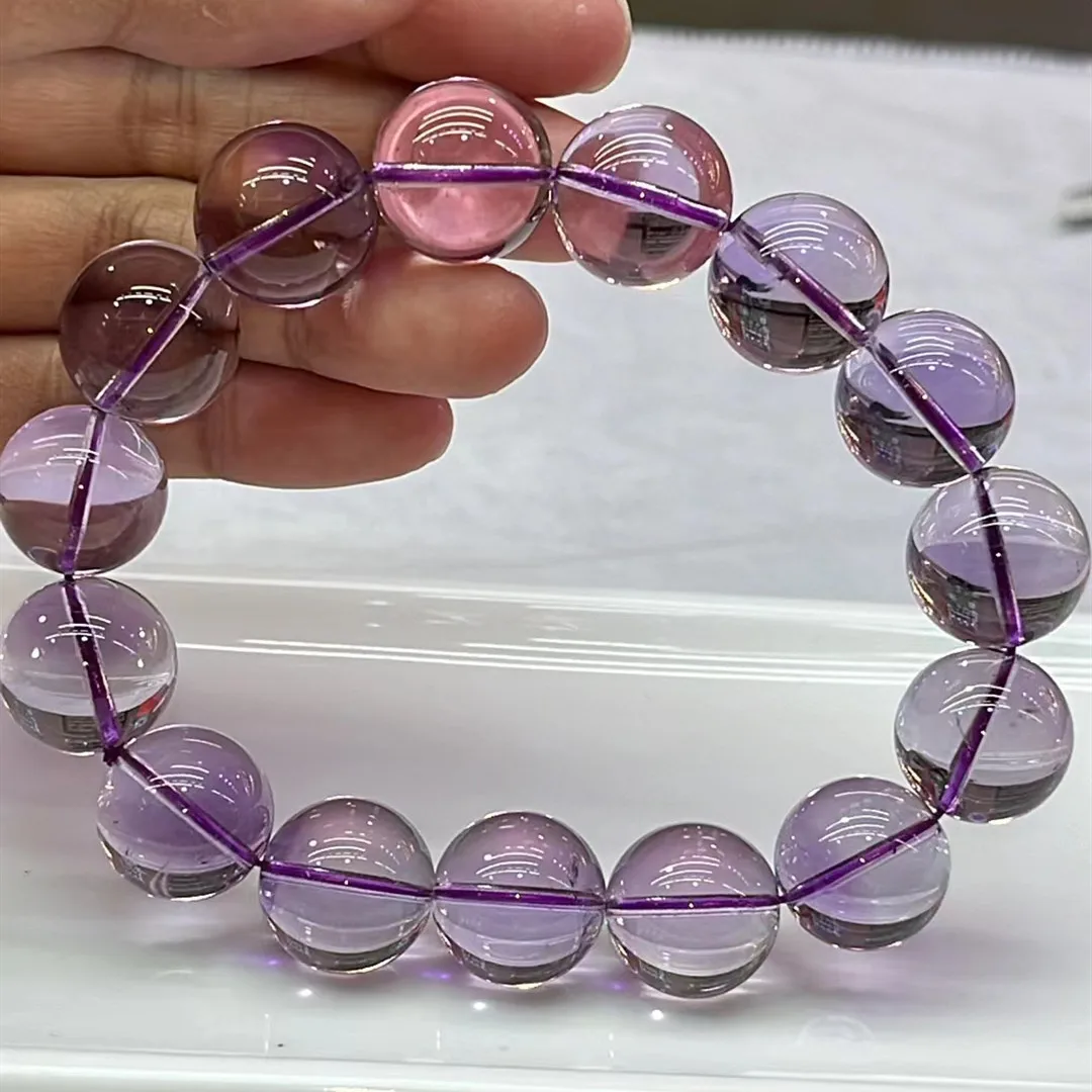 

Natural Lavender Purple Amethyst Quartz Clear Round Beads Bracelet 15.7mm Crystal Amethyst Beads Women Men Jewelry AAAAA