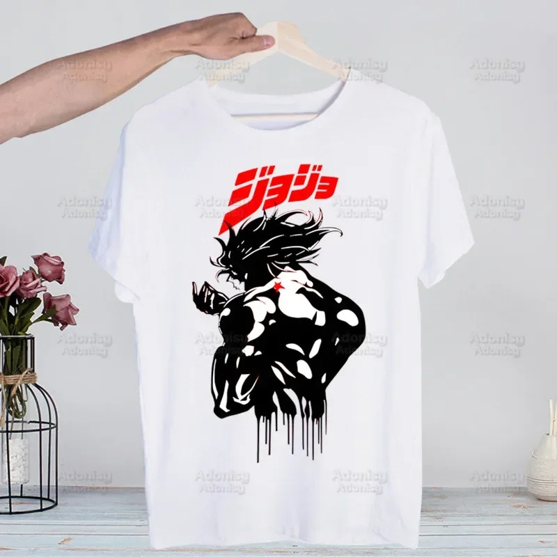 Jojo Bizarre Adventure Manga Anime Men's T-shirts Funny Summer Men Jotaro Star Platinum Tshirts Ulzzang Harajuku T-Shirt