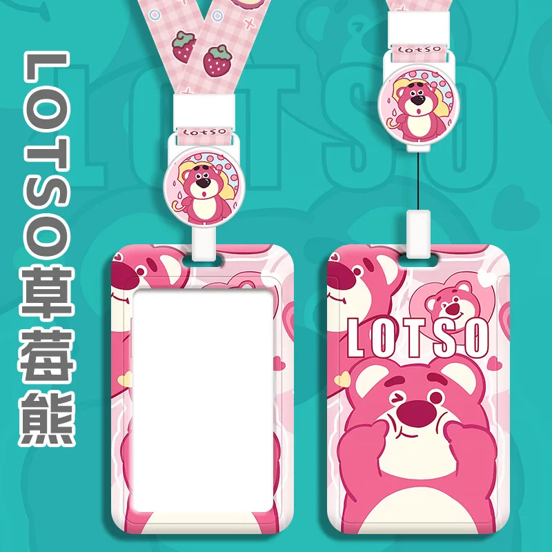 

Kawaii Disney Lotso Card Case Cute Campus ID Work Permit Expandable Bus/Metro Access Card Hard Meal Ticket Girl Gift