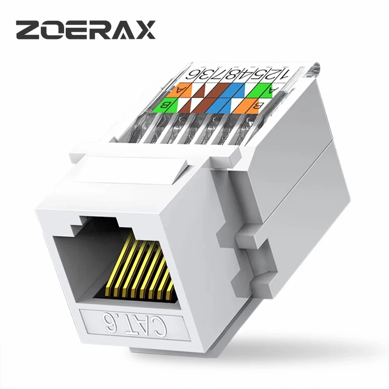 

ZoeRax 1-Pack Cat6 Tool-Less RJ45 Keystone Jack, No Punch-Down Tool Required Module Coupler (Not compatible with Patch Panel)