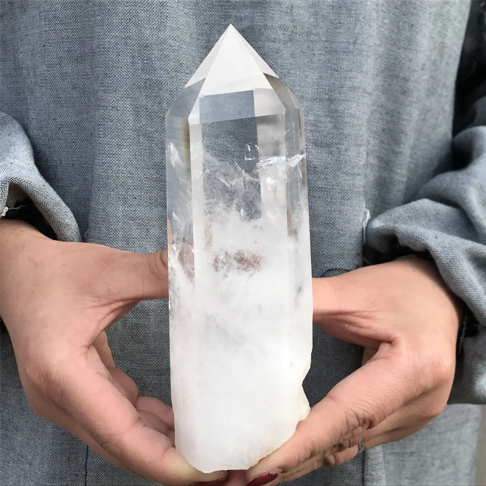 1pc High Quality Natural Transparent Crystal Tower Crystal Wand