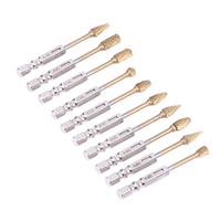 Electric Woodwork Polishing Tool 10PCS, Double Striped Rotary File, Golden Hard Alloy Tungsten Steel Grinding Head