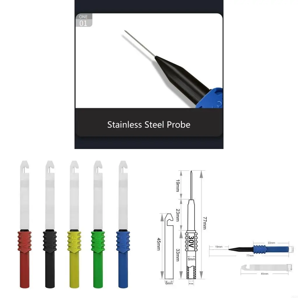 

G92C цветной изолированный провод для пирсинга, автомобильный задний зонд, мультиметр, пробник для испытания на прокол, 0,7 мм,