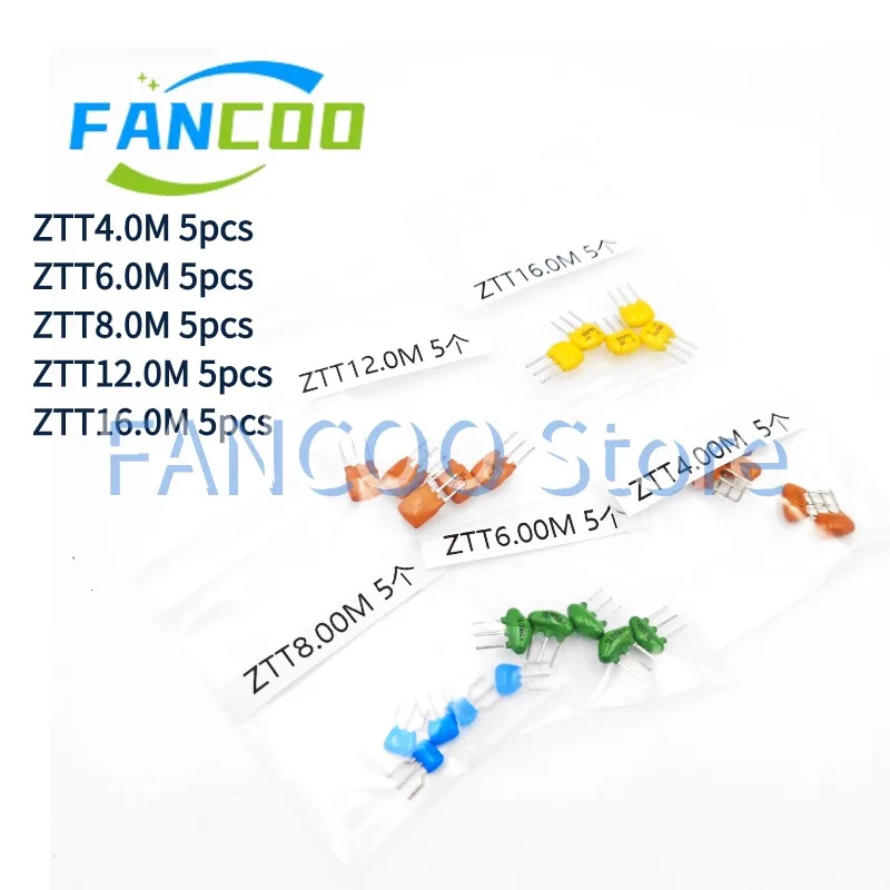 25PCS ZTT4.0M ZTT6.0M ZTT8.0M ZTT12.0M ZTT16.0M 3P Each 5pcs 4M 6M 8M 10M 12M 16M DIP-3 Ceramic NEW Original ZTT4M ZTT10M