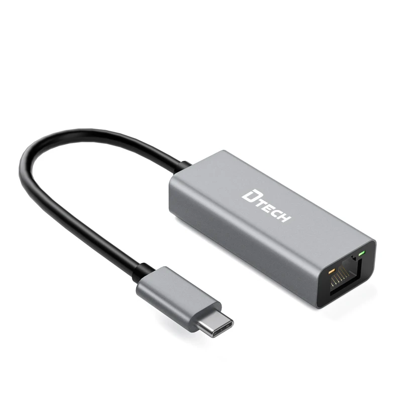 DTECH Network Card to RJ45 Lan Type C to Gigabit USB Ethernet Adapter for Phone Tablet Laptop