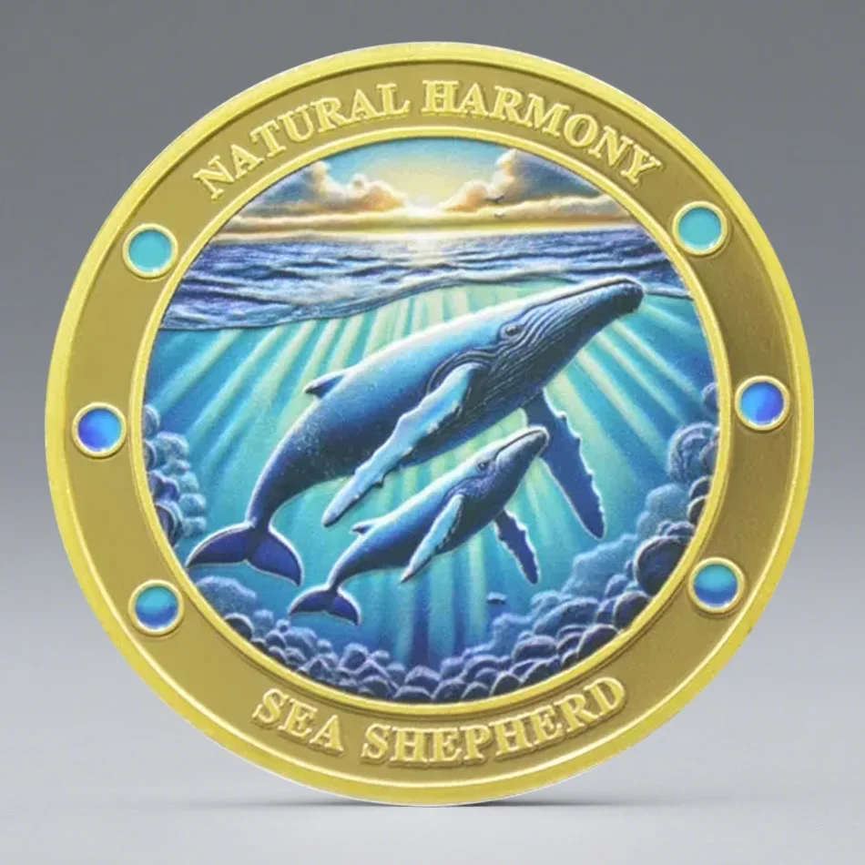Sea Shepherd Marine Protector Gold-plated Souvenir Coin Creating A Better Marine Environment Collectible Coins