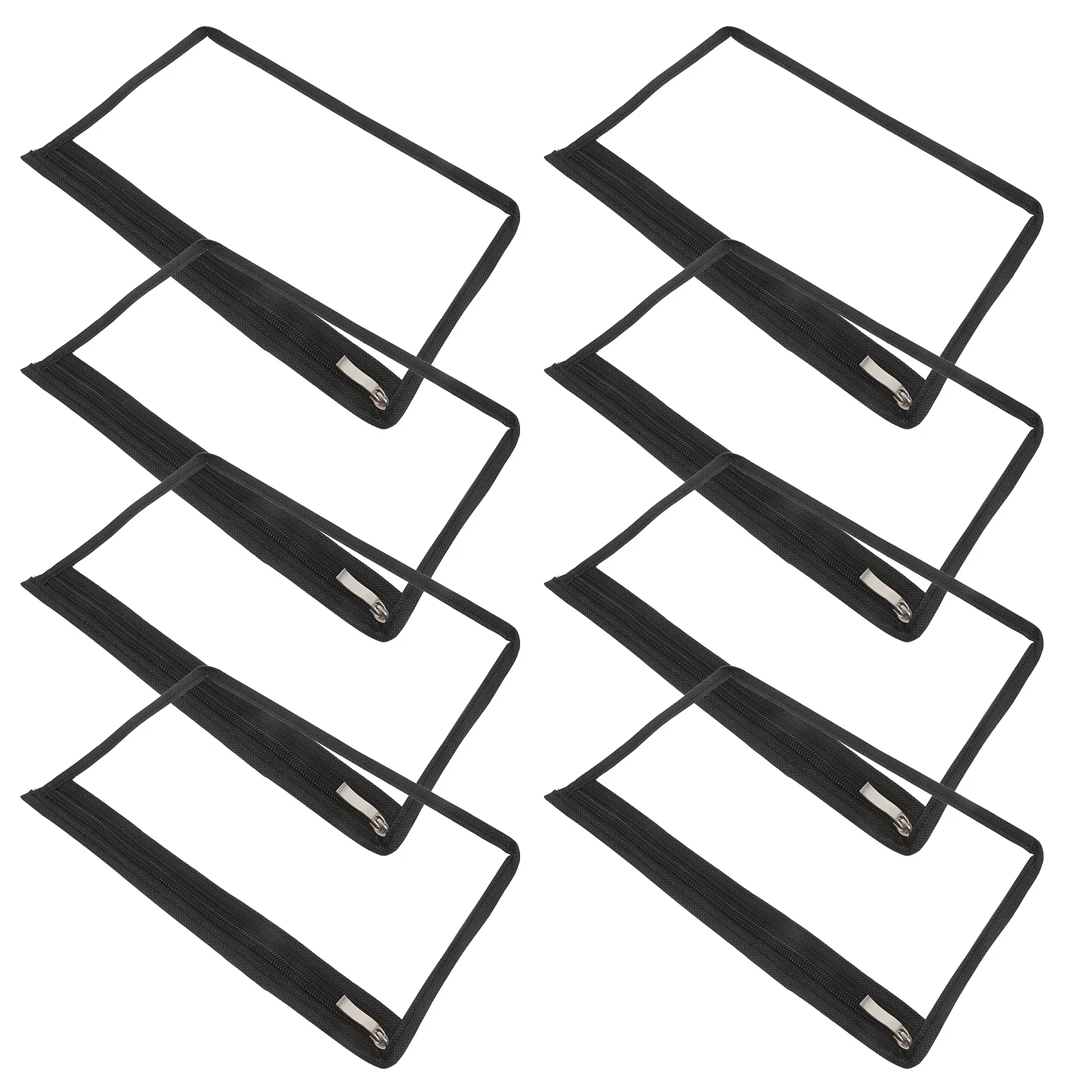 

8Pcs Transparent Clear Zipper Pouches Waterproof Pencil Bags Storage Organizer Office Travel Makeup Document Holder