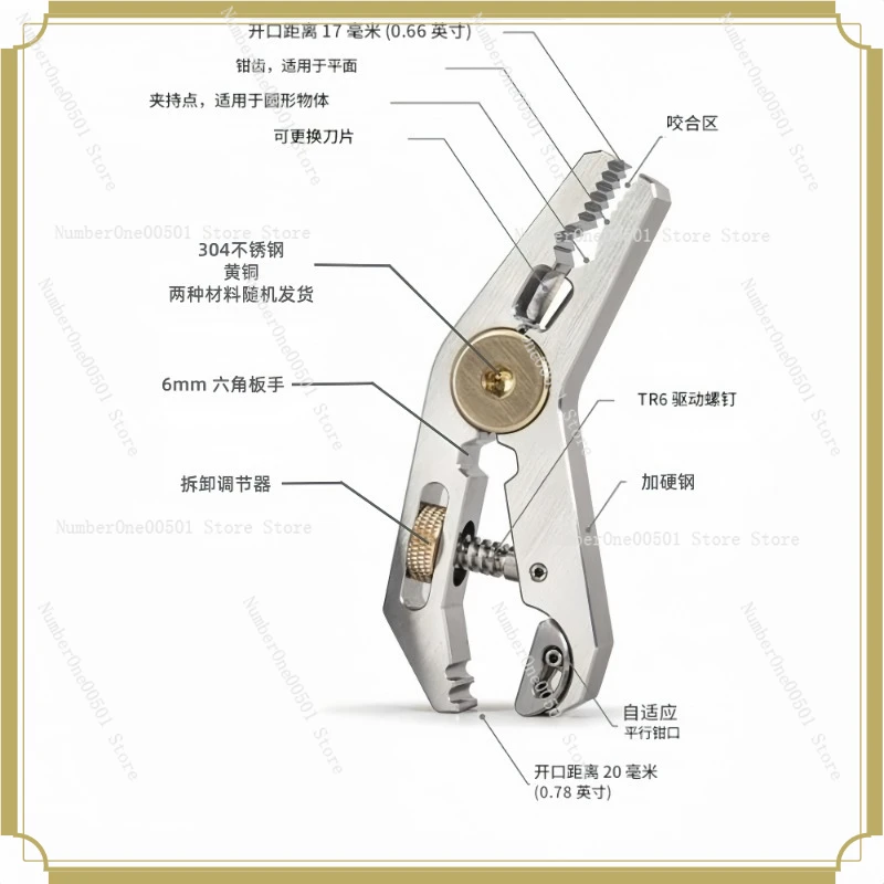 

Multifunctional Pocket Pliers 5-in-1 Clamp Wrench Pliers Clamp Tool Clamp Holder