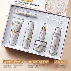 Bioaoua arroz protoplasma uva cuidados com o rosto conjunto soro creme hidratante hidratante limpador toner anti idade rosto conjunto