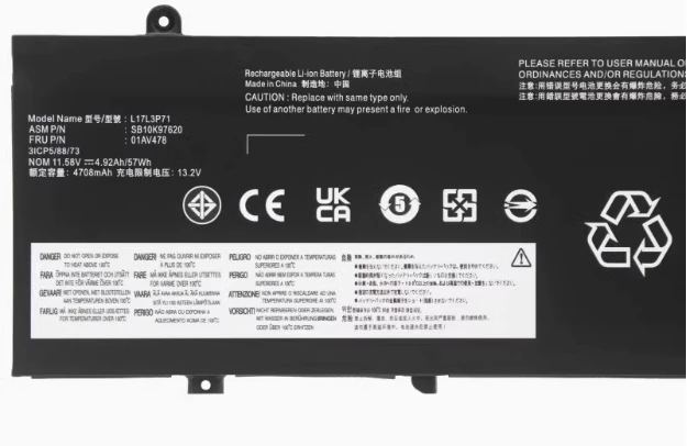 Suitable for Lenovo ThinkPad T480S 01Av478 01Av479 Tp00092A L17L3P71 Battery