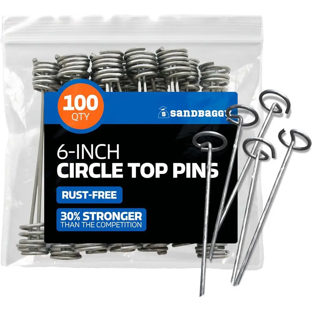 

6-inch Galvanized Heavy-Duty Garden Stakes - Rust-Free for 1 Year (100 Pins)