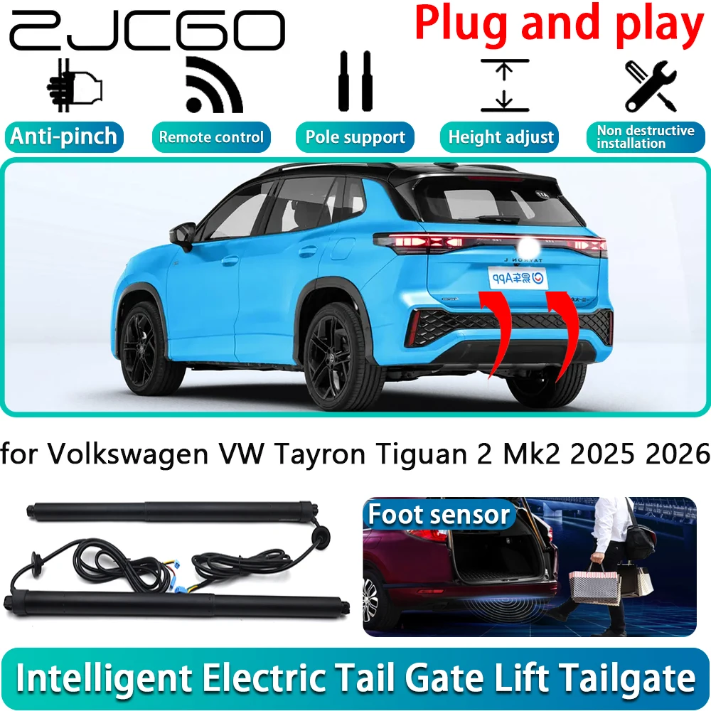

ZJCGO for Volkswagen VW Tayron Tiguan 2 Mk2 2025 2026 Car Electric Powered Tailgate Power Liftgate Automatic Tailgate System