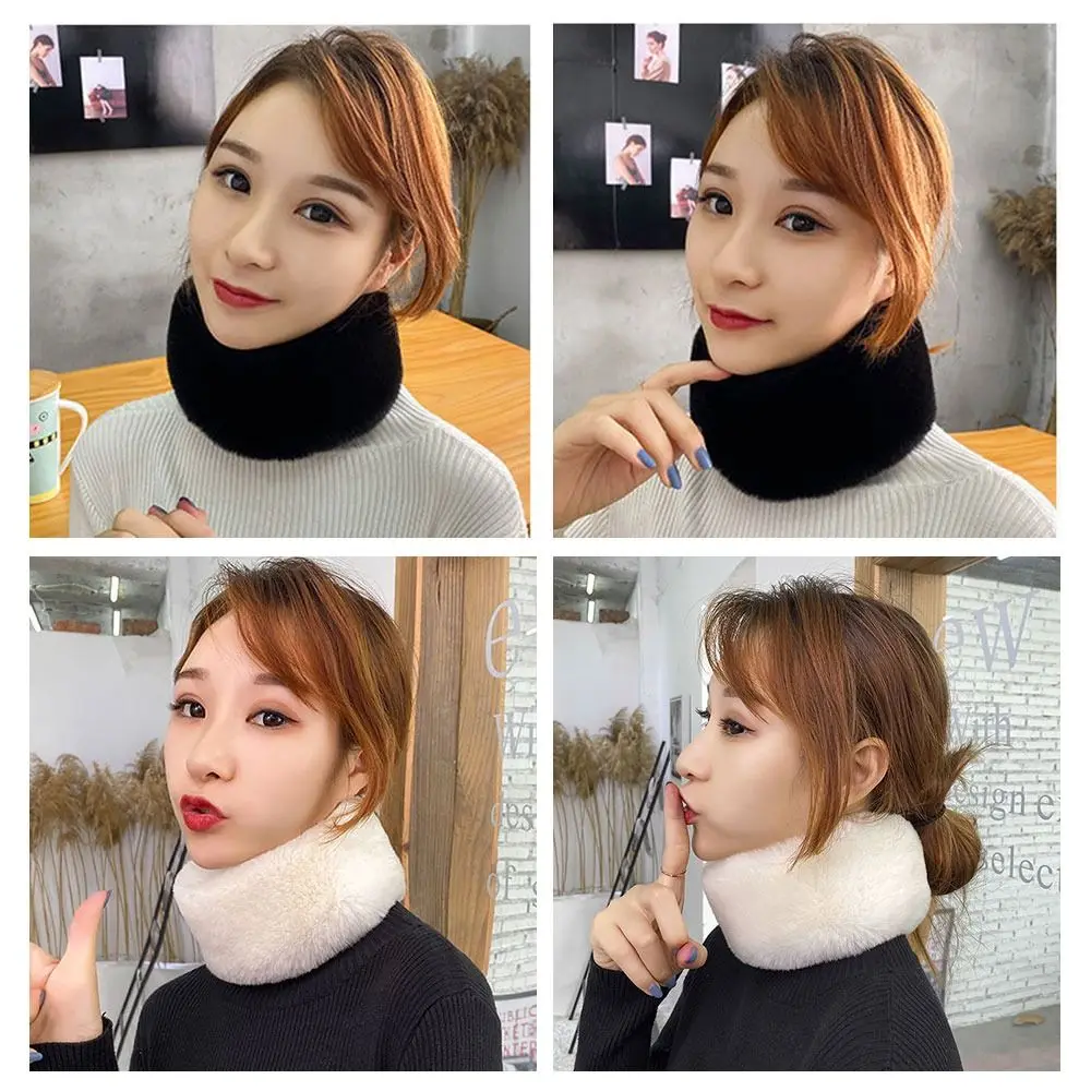 Snow Accessories Faux Fur Headband Fur Faux Outdoor Winter Neck Scarf Double Sided Plush Warm Fluffy Plush Headwear