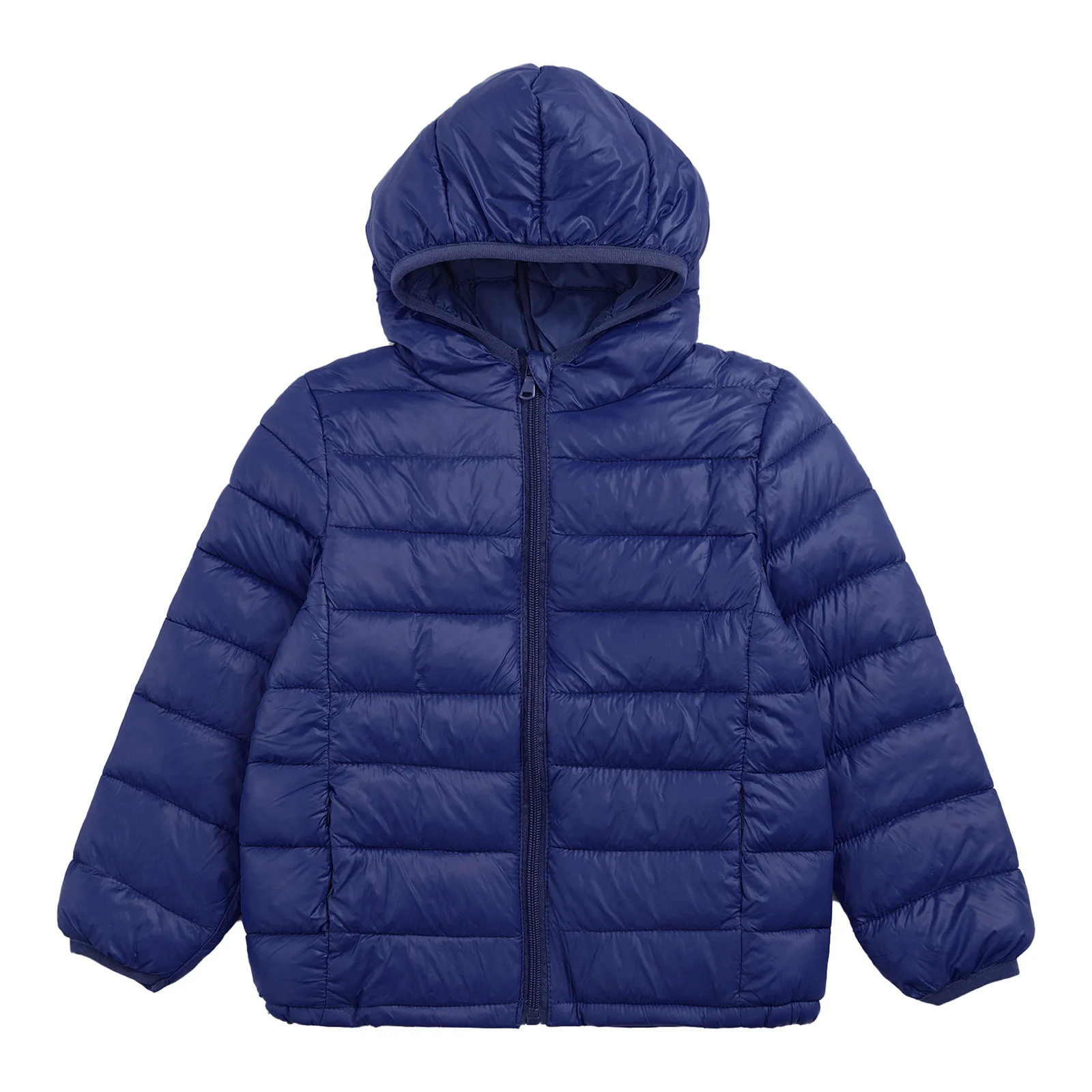 Kids Teens Winter Warm Coat Puffer Padded Jacket Boys Girls Light Outerwear Long Sleeve Hoodie Ultra Lightweight Coat for 2Y-13Y