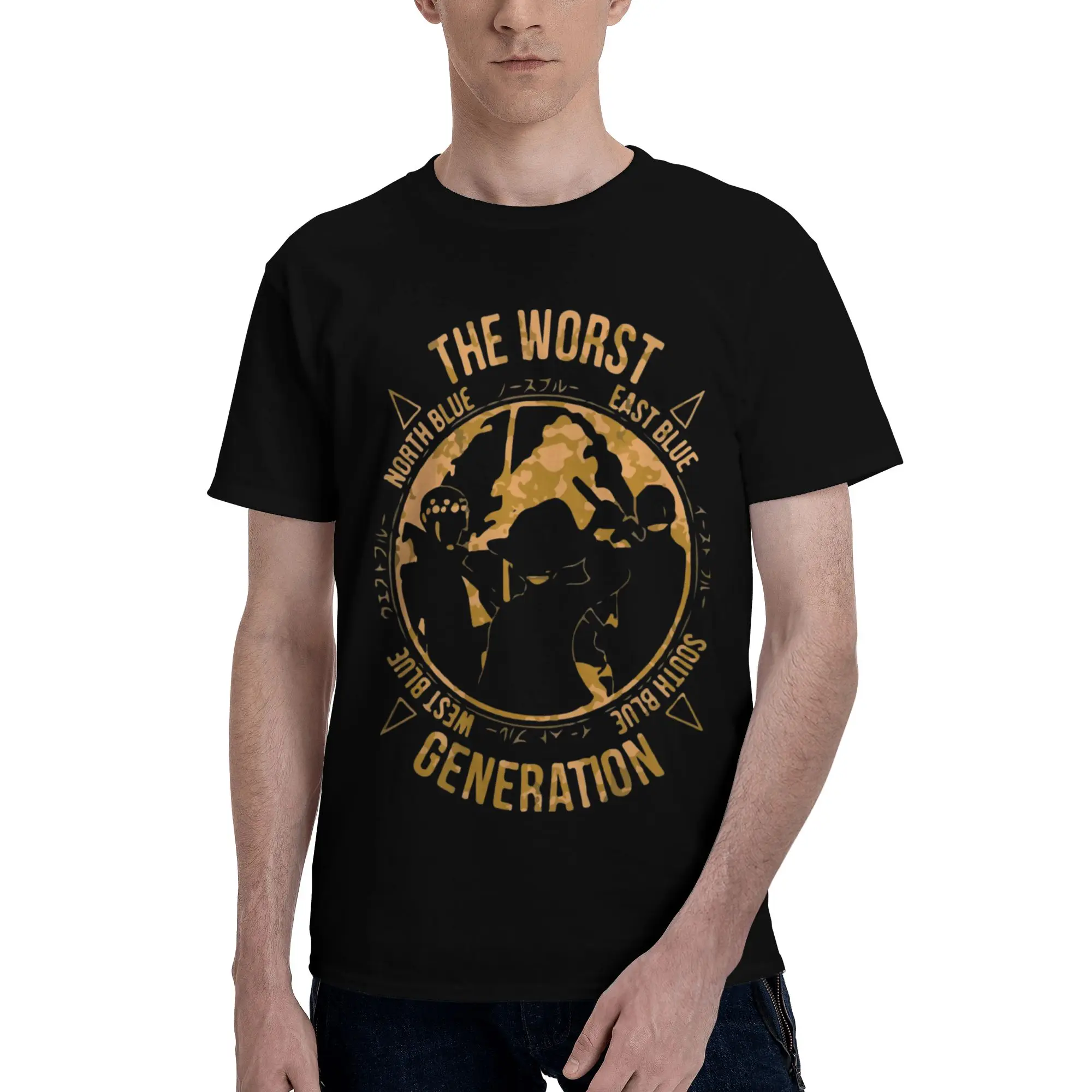 The Worst Generation  Men's T Shirt One Piece Casual Tees Short Sleeve Round Collar Cotton Gift Idea Clothes T-Shirt