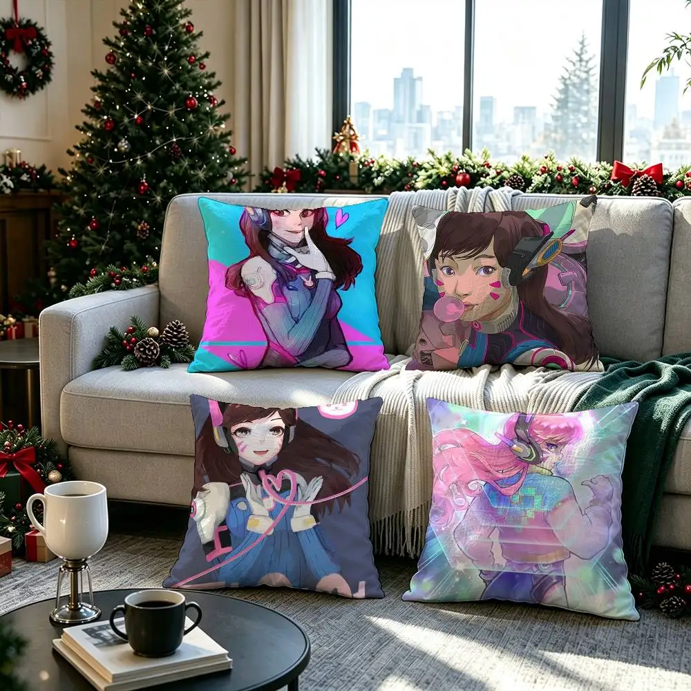 Pop Game Overwatch Hana Song  Double-sided printed pillow cover Solid color minimalist pillowcase, fits all bedroom styles