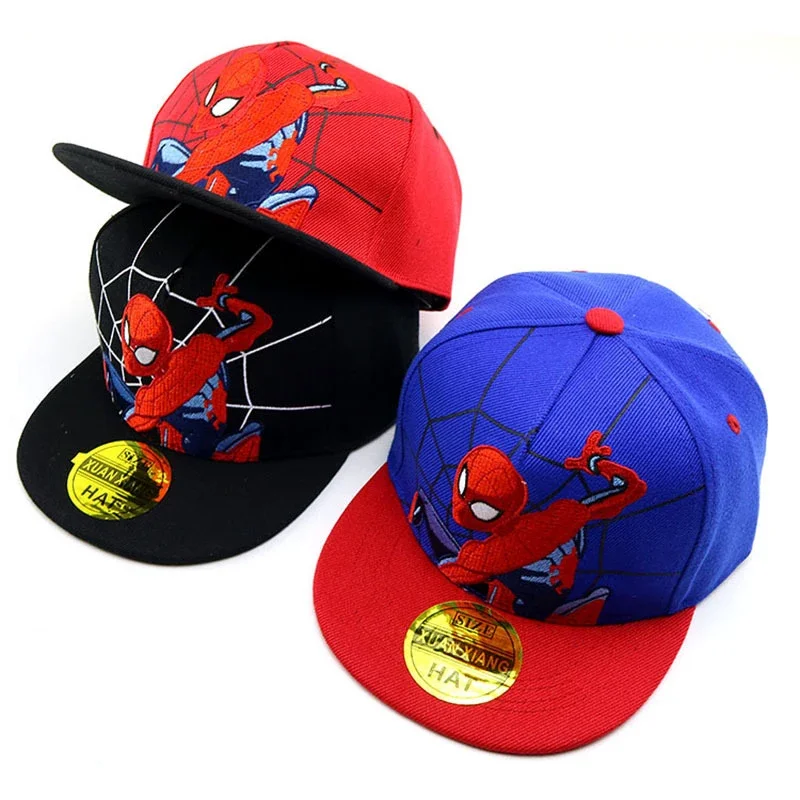 Disney Marvel Spiderman Cartoon Baby Baseball Cap Kids Hip Hop Sun Hat Boy Girl Spring Travel Caps Baby Snapback Caps Gift 2-8Y