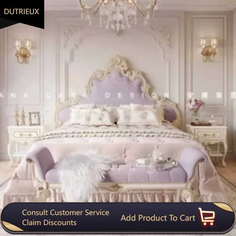 

High End Kawaii Double Bed Bedroom Soft Elastic European Modern Luxury Beds Queen Twin Upholstered Camas De Dormitorio Furniture