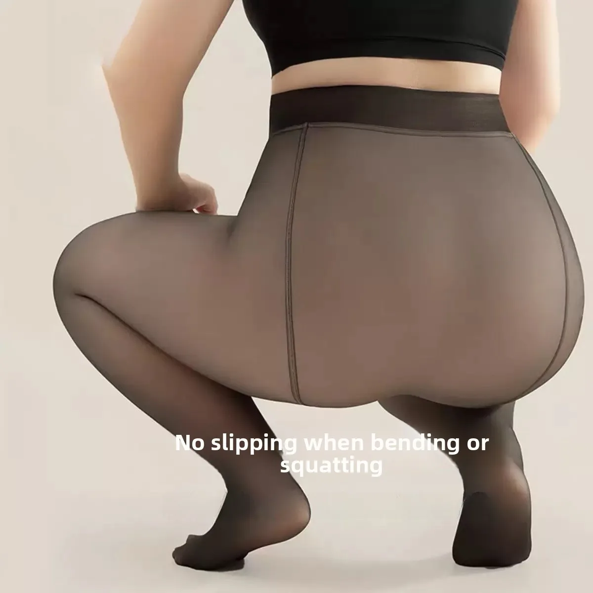 Thiened Fce 肌に優しい秋冬用レディースプラスサイズレギンス 暖かい引っかかりにくいアウターウェア ベースレイヤー ハイウエスト ロング丈...