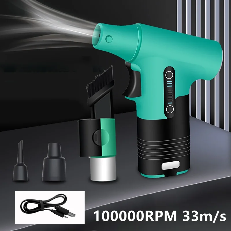 

Brushless Jet Fan 100000RPM High Power Turbofan Dust Blower Compressed Air Duster 3 Speed Handheld Blowing-suction Air Blower