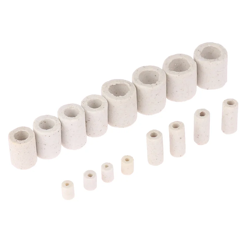 100Pcs Single Bore Ceramic Tube High Temperature Resistant Insulating Pipe Electronic Wire Bundle Porcelain Bushing