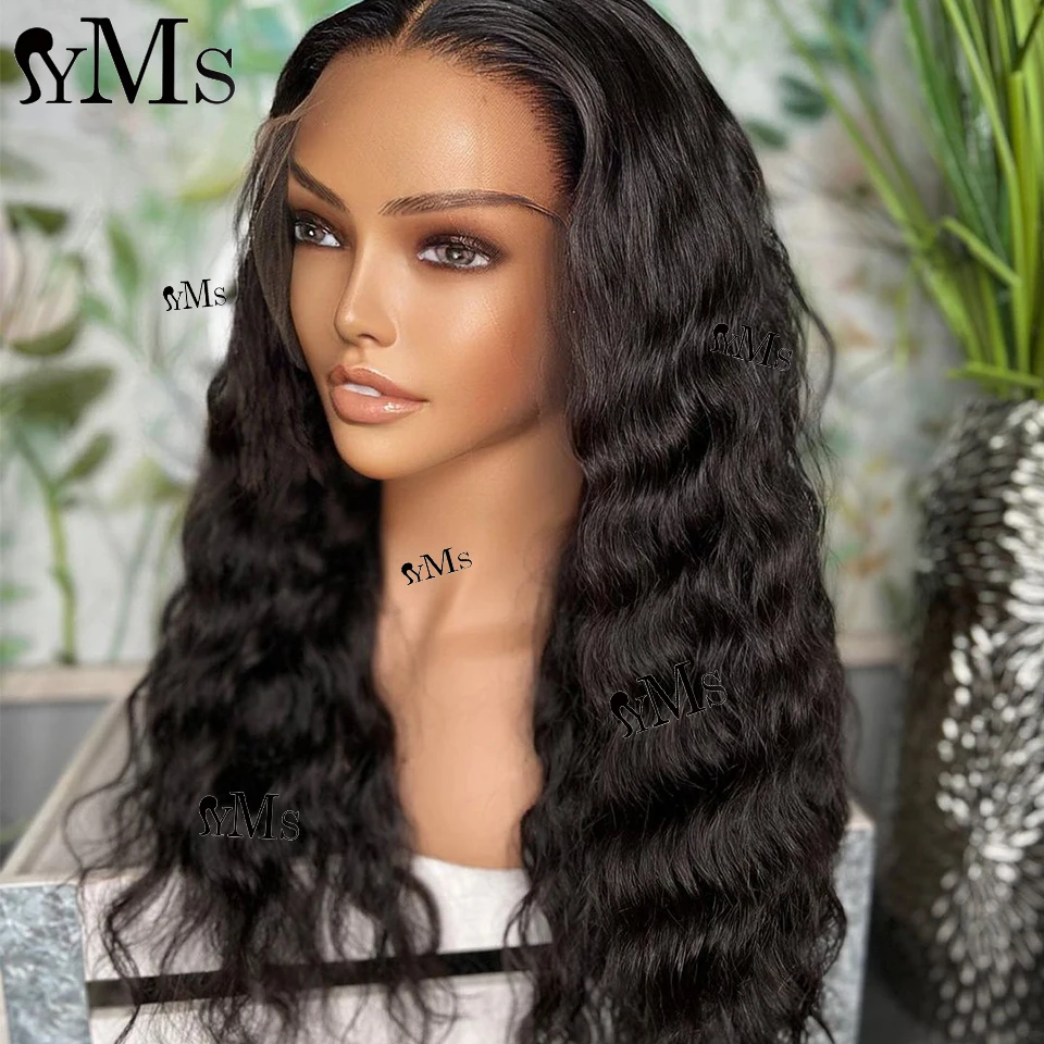 5X5 4X4  Transparent India Wave Lace Front Human Hair Wigs YMS Virgin Wavy 13x4 13X6 Lace Frontal Wigs 250% Density PrePlucked