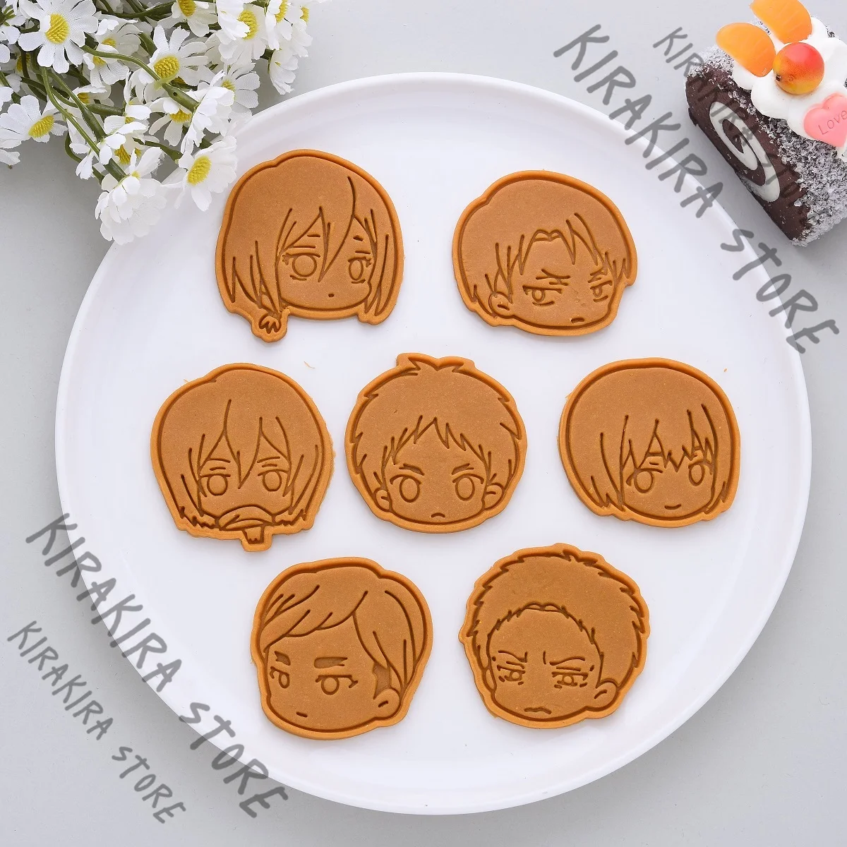 

Attack on Titan Eren Jaeger Anime Biscuit Mould Tool Cookie Q Edition Pattern Cookies Moulage Press Bake Printing Gift Ornaments
